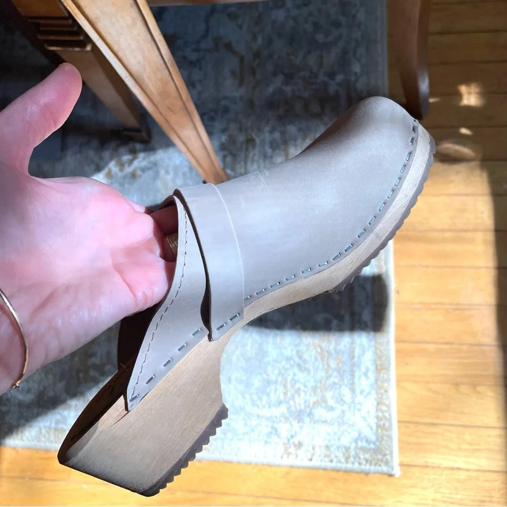 Lotta From Stockholm Beige Platform Clogs
